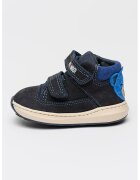 Primigi Ghete din piele nabuc cu velcro - Albastru ultramarin