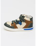 Primigi Pantofi sport cu model colorblock si insertii din piele intoarsa - Maro/Verde inchis/Alb murdar