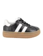 Primigi Pantofi sport din piele ecologica cu talpa flatform - Alb/Negru