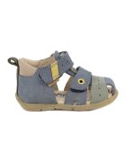 Primigi Sandale din piele intoarsa cu inchidere velcro - Albastru prafuit/Galben pai/Verde sparanghel