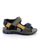 Primigi Sandale din piele intoarsa cu logo - Albastru ultramarin/Galben sofran/Verde sparanghel