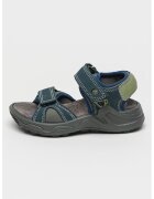 Primigi Sandale din piele nabuc cu velcro - Gri/Bleumarin