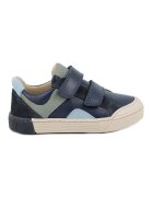 Primigi Tenisi din piele si piele intoarsa cu segmente cu inchidere velcro - Albastru pastel/Negru/Bleumarin/Verde sparanghel