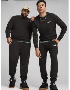Puma Pantaloni de trening din amestec de bumbac cu buzunare laterale - Negru