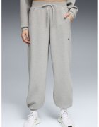 Puma Pantaloni de trening relaxed-fit cu snur - Gri deschis