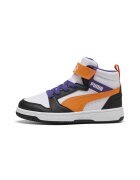 Puma Pantofi sport mid-cut cu velcro Rebound V6 - Alb/Portocaliu mandarina/Albastru indigo