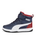 Puma Pantofi sport mid-high de piele ecologica Rebound Rugged - Rosu/Alb/Albastru inchis