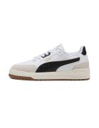 Puma Pantofi sport Shuffle Dowtown cu detalii din piele intoarsa si model unisex - Alb/Negru/Grej