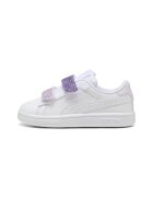 Puma Pantofi sport Smash 3.0 de piele ecologica cu velcro si particule stralucitoare - Alb/Violet