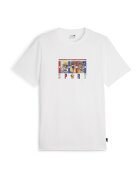 Puma Tricou cu decolteu la baza gatului si imprimeu grafic - Rosu/Alb/Albastru