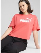 Puma Tricou cu imprimeu logo si maneci cazute - Alb/Coral