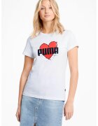 Puma Tricou de bumbac cu imprimeu logo - Rosu/Alb