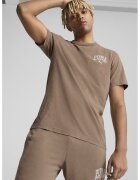 Puma Tricou din bumbac cu decolteu la baza gatului - Maro deschis