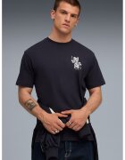 Puma Tricou relaxed fit cu imprimeu pe partea din spate - Albastru ultramarin/Alb murdar