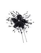 Pursehuit Accesoriu de par - negru - tip ac - cu floare si margelute - Cornelie C9 -