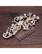 Pursehuit Accesoriu de par - rose gold - cu pietre si margele cu aspect perlat - Rina C3