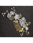 Pursehuit Accesoriu par cu flori bleu - auriu - Katerine C7 -