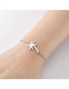 Pursehuit Bratara argintie din otel inoxidabil - cu palmier - Jasmin C5