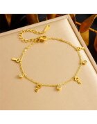 Pursehuit Bratara aurie din otel inoxidabil placat cu aur 18K PVD - cu cheie si pietre - Elsa C3
