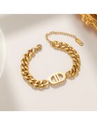 Pursehuit Bratara aurie din otel inoxidabil placat cu aur 18K PVD - cu zale masive - Janelle C7