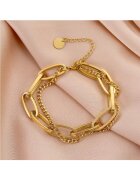 Pursehuit Bratara aurie din otel inoxidabil placat cu aur 18K PVD - in doua straturi - Benta C2