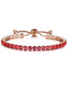 Pursehuit Bratara tennis - rose gold - cu pietre rosii - Myrtell C1