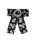 Pursehuit Brosa tip jabou - cu flori si perle - Safina C21 - - Bleumarin