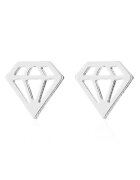 Pursehuit Cercei argintii din otel inoxidabil - forma de diamant - Freia C1