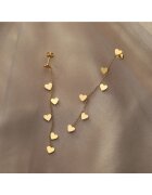 Pursehuit Cercei aurii din otel inoxidabil placat cu aur 18K PVD - lungi - cu inimioare - Beda C3