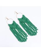 Pursehuit Cercei macrame impletit - verzi - Louiza C2 -