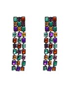 Pursehuit Cercei negri - lungi - cu pietre multicolore - Pilou C2