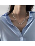 Pursehuit Colier argintiu din otel inoxidabil - cu piese geometrice - Amilia C1