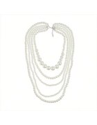 Pursehuit Colier argintiu in 5 straturi - cu perle - Oliwier C26