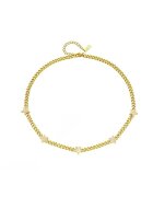 Pursehuit Colier auriu din otel inoxidabil placat cu aur 18K PVD - cu zale si stelute - Raimo C6