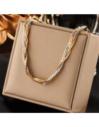 Pursehuit Colier auriu din otel inoxidabil placat cu aur 18K PVD - impletit - Alyda C1