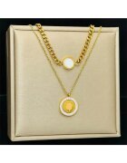 Pursehuit Colier auriu din otel inoxidabil placat cu aur 18K PVD - in doua straturi - Amira C1