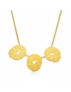 Pursehuit Colier auriu - din otel inoxidabil - suflat cu aur 18k - cu piese ovale - texturate - Roselina C5