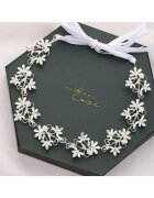 Pursehuit Coronita modelatoare - argintie - cu floricele si pietre - Alfa C6 -