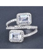 Pursehuit Inel argintiu - in straturi multiple - cu zirconiu - Ricka C20 - 6 (circumferinta: 51.9 mm)