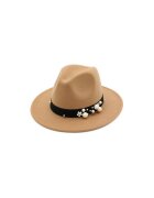 Pursehuit Palarie dama - bej - cu perle - Sebrina -