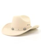 Pursehuit Palarie dama - bej - stil cowboy - Miona -
