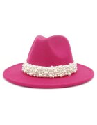 Pursehuit Palarie dama cu perle Jesina - Roz - Bumbac