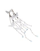 Pursehuit Set 4 accesorii de par si cercei - aurii - forma de fluturi albi - cu cristale - Malea C1 -