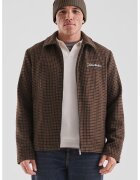 QS Jacheta din amestec de lana cu fermoar si model houndstooth - Maro