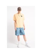 R Pantaloni scuti cu impimeu abstact si talie ajustabila