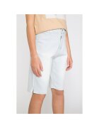 R Pantaloni scuti din amestec de bumbac cu talie medie