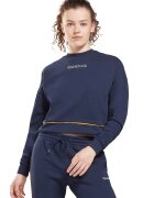 Reebok Bluza sport crop cu maneci cazute - pentru antrenament - Bleumarin