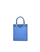 Roberta Rossi Geanta din piele si material textil cu maner - Albastru royal