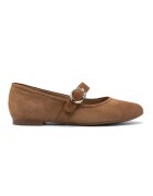 RYLKO Balerini Mary Jane de piele intoasa - Caramel