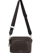 RYLKO Geanta crossbody din piele cu buzunar exterior - Maro inchis